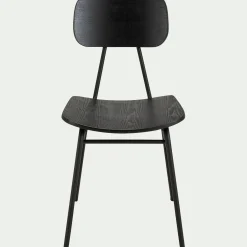 Chaise en bois de frêne et acier - noir