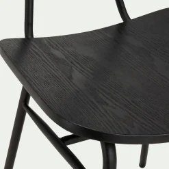 Chaise en bois de frêne et acier - noir