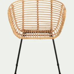 Chaise en rotin avec accoudoirs - naturel