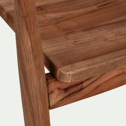 Chaise en teck avec accoudoirs - bois foncé