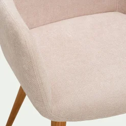 Chaise en tissu avec accoudoirs - beige
