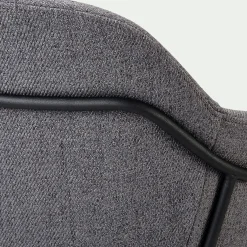 Chaise en tissu avec accoudoirs - gris ardoise