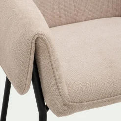 Chaise en tissu avec accoudoirs - gris