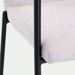 Chaise en tissu avec accoudoirs - gris borie