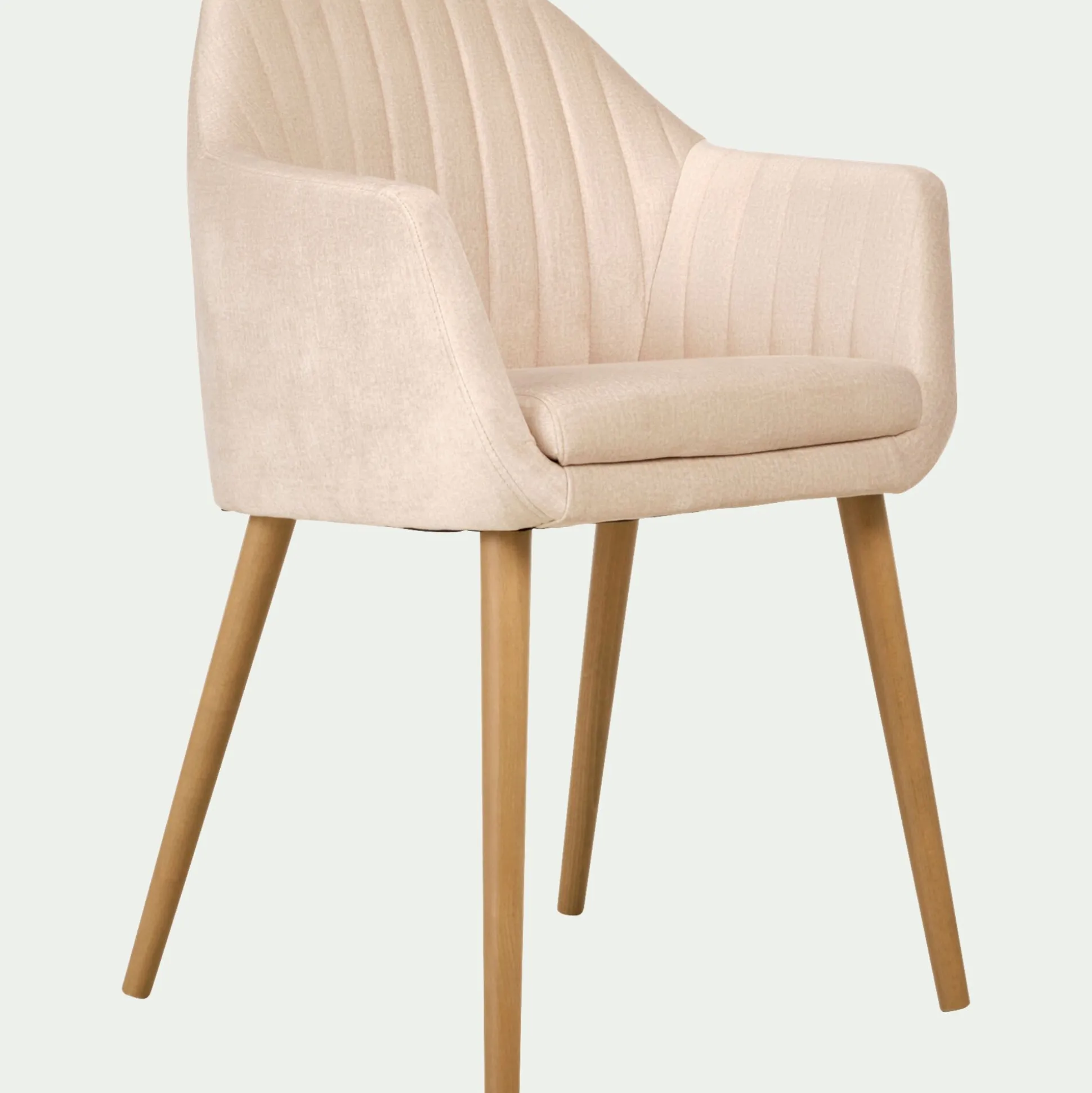 Chaise en tissu avec accoudoirs - beige