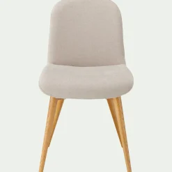 Chaise en tissu avec pied en frêne - beige