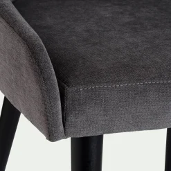 Chaise en tissu effet velours - gris