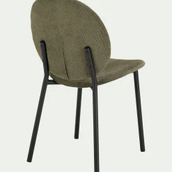 Chaise en tissu et bois d'eucalyptus - vert