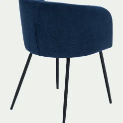Chaise en tissu et métal avec accoudoirs - bleu figuerolles