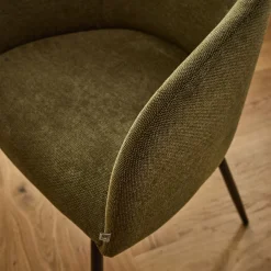 Chaise en tissu et métal avec accoudoirs - vert