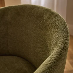 Chaise en tissu et métal avec accoudoirs - vert