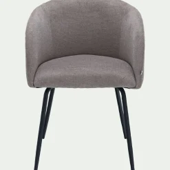 Chaise en tissu et métal avec accoudoirs - beige alpilles