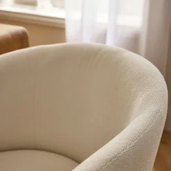 Chaise en tissu et métal avec accoudoirs - blanc ventoux