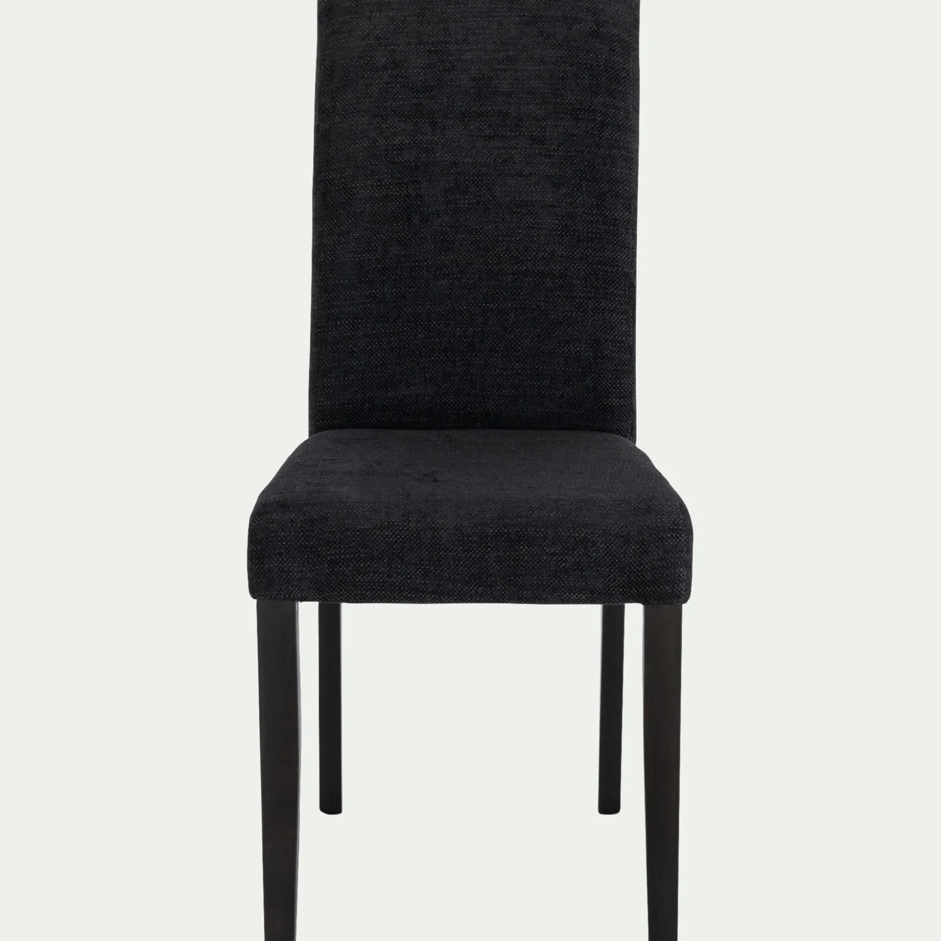 Chaise en tissu et piètement hêtre massif - noir