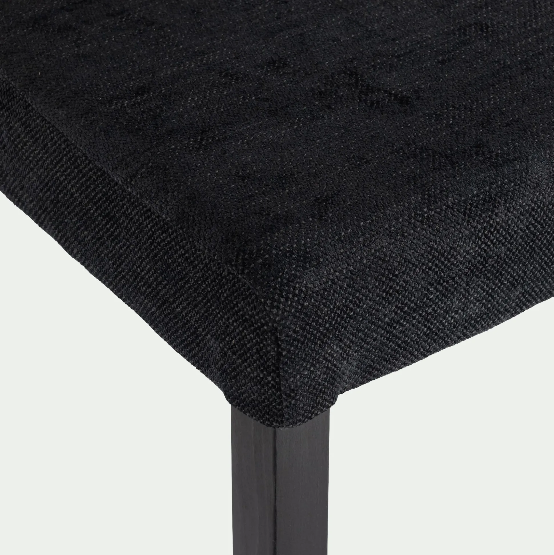Chaise en tissu et piètement hêtre massif - noir