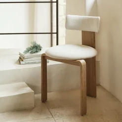 Chaise en tissu sans accoudoirs - beige