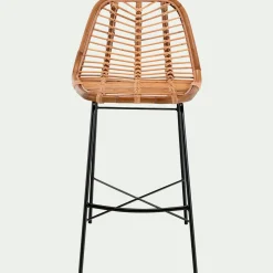 Chaise îlot central en rotin - naturel h66cm