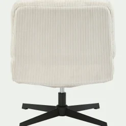 Chaise pivotante en velours côtelé et piétement en fer - beige