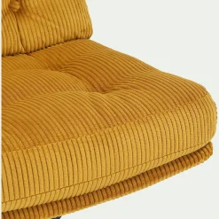 Chaise pivotante en velours côtelé et piétement en fer - jaune argan