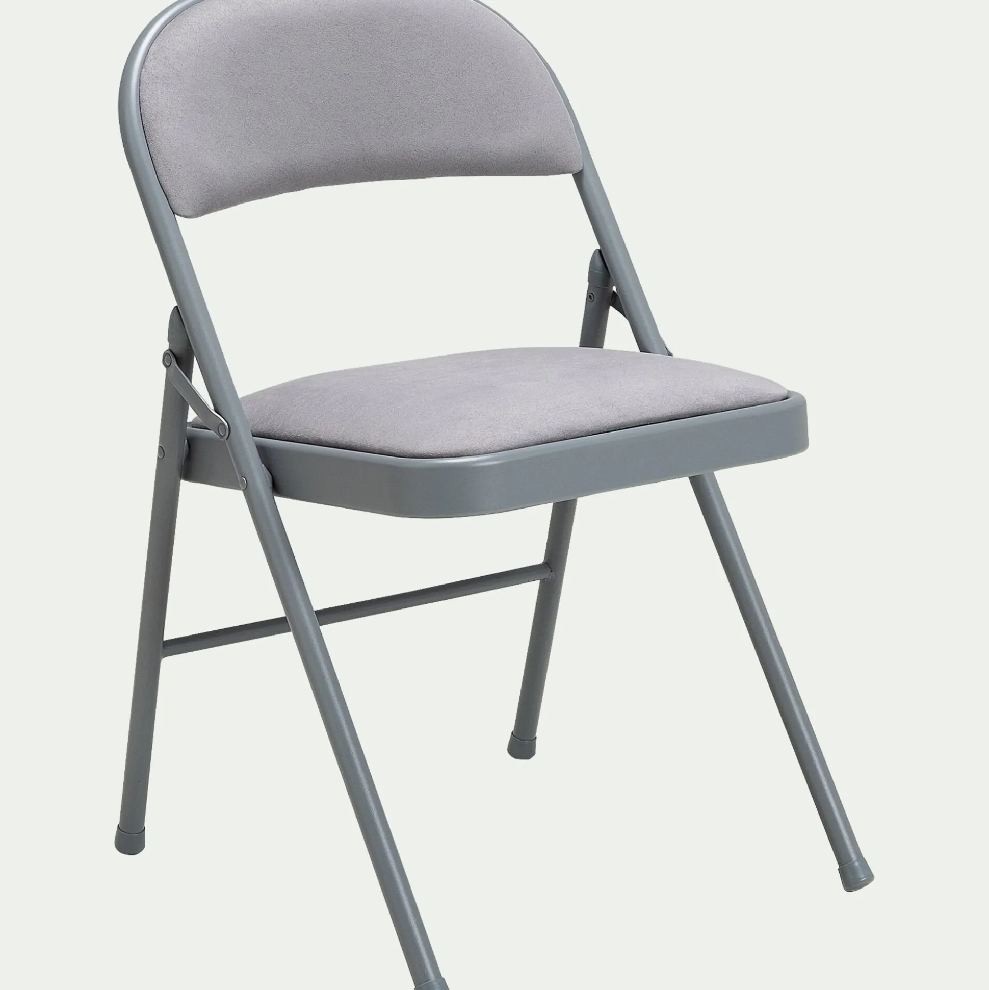 Chaise pliante en métal et tissu - gris restanque