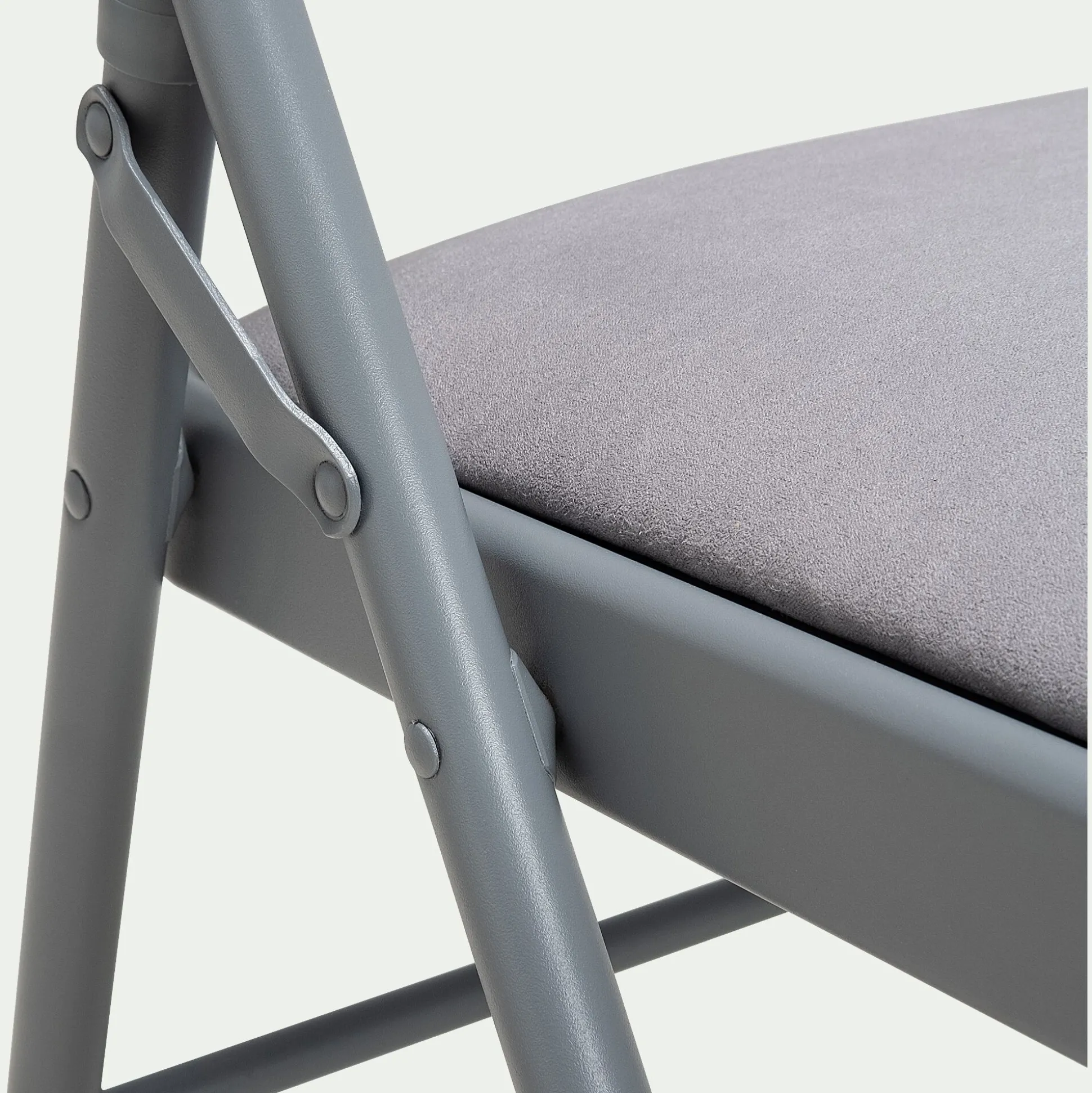 Chaise pliante en métal et tissu - gris restanque