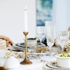 Chandelier effet bois en laiton H20cm - doré