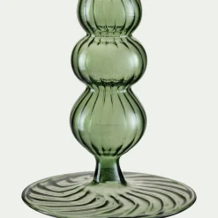 Chandelier sculpté en verre - vert