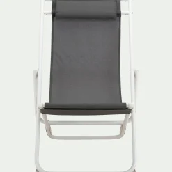 Chilienne en acier et toile enduite 3 positions - gris ardoise