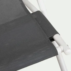 Chilienne en acier et toile enduite 3 positions - gris ardoise