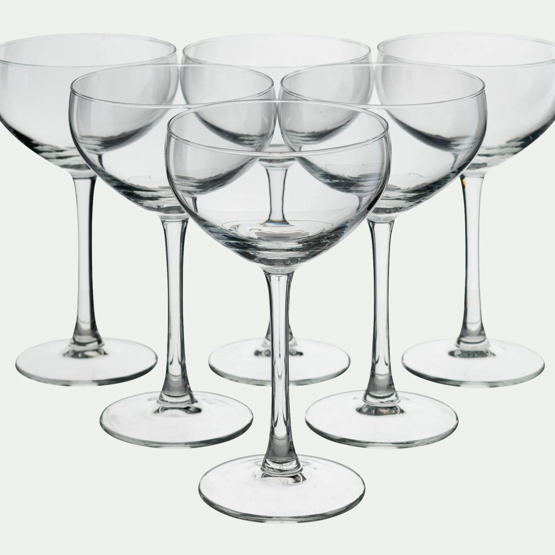 Coffret de 6 coupes à champagne en verre 24cl - transparent