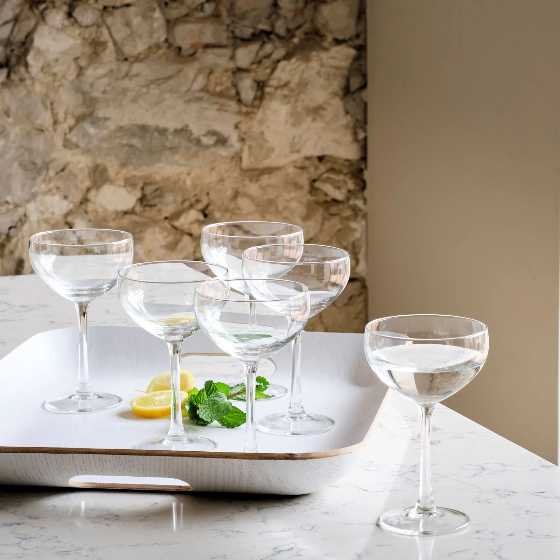 Coffret de 6 coupes à champagne en verre 24cl - transparent