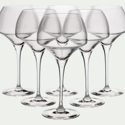 Coffret de 6 verres à pied en cristallin 55cl - transparent