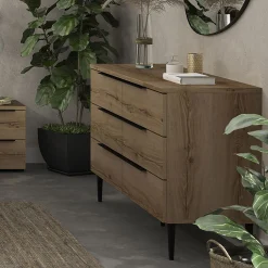 Commode 6 tiroirs en bois - bois clair
