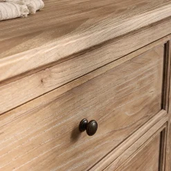 Commode 6 tiroirs en bois d'orme et de pin - bois clair