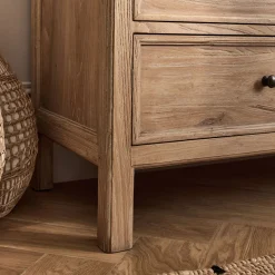 Commode 6 tiroirs en bois d'orme et de pin - bois clair