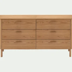 Commode 6 tiroirs en chêne - bois clair