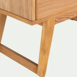 Commode 4 tiroirs en plaqué chêne - bois clair