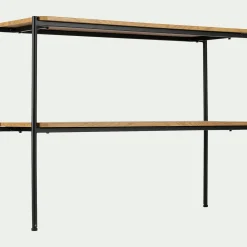 Console en bois et métal L100xl35xH77cm - bois clair