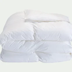 Couette tempérée percale de coton et fibre siliconée - 240x220cm