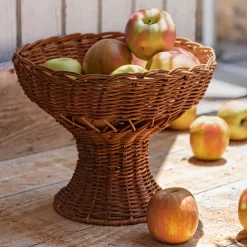 Coupe à fruits en rotin D26cm - marron