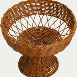 Coupe à fruits en rotin D26cm - marron