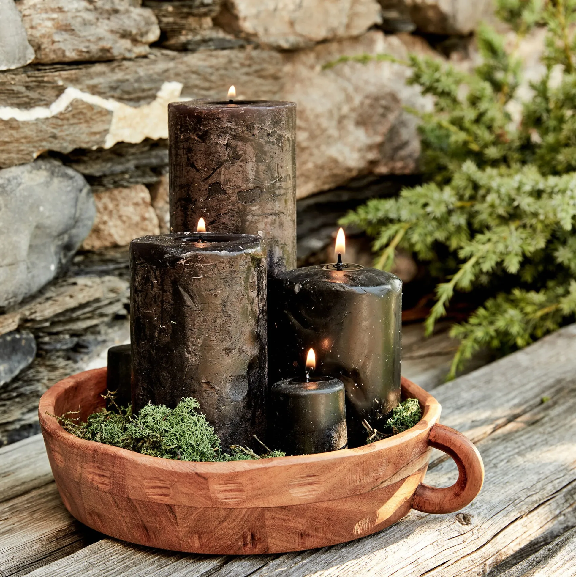 Coupe décorative en bois d'acacia D24cm - naturel