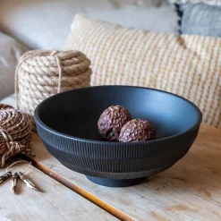 Coupe décorative en bois de manguier D25cm - noir