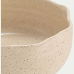 Coupe décorative en grès D15,2xH6cm - beige