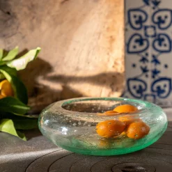 Coupe décorative en verre bullé D6,5cm - transparent