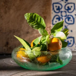 Coupe décorative en verre bullé D6,5cm - transparent