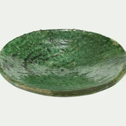 Coupe décorative sur pied en terre cuite D40cm - vert tamegroute
