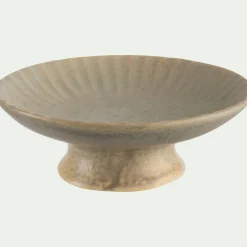 Coupe décorative sur pied en céramique D21cm - beige