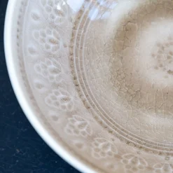 Coupelle à motifs en grès D17,2cm - beige alpilles