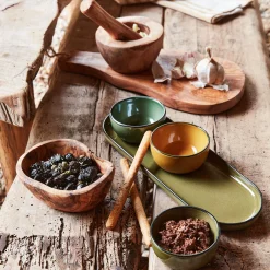 Coupelle apéritive en bois d'olivier D14cm - naturel